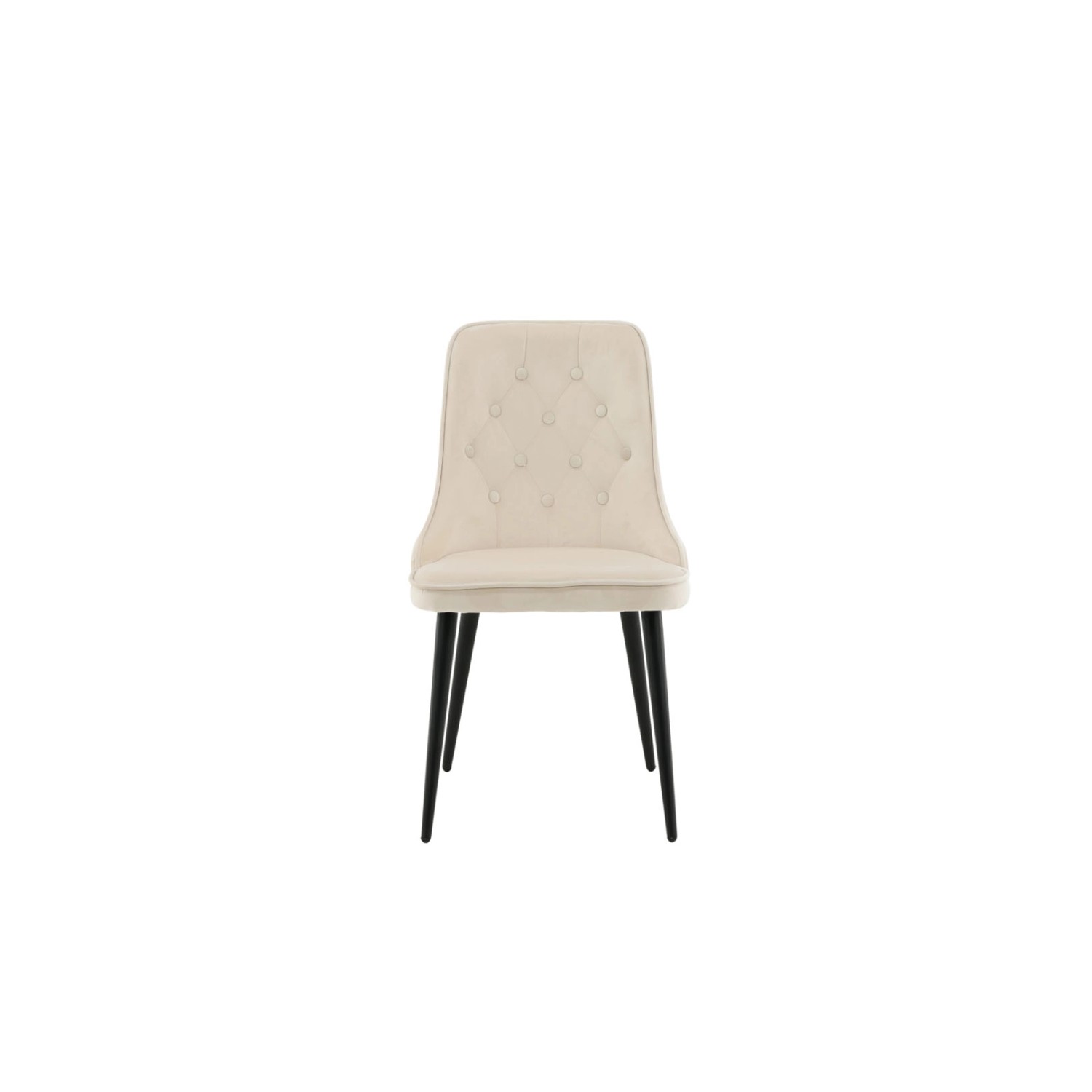 ebuy24 VelvetDeluxe Esszimmerstuhl Velour Beige Schwarz günstig online kaufen