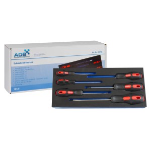 PROREGAL Werkzeugsatz für Werkstattwagen, 6 Schraubendreher mit Schaumstoffeinlage.