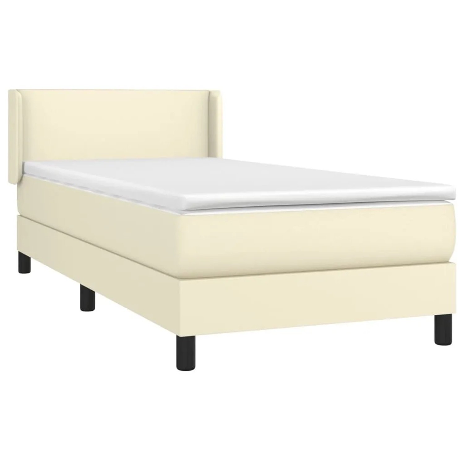 vidaXL Boxspringbett mit Matratze Creme 80x200 cm Kunstleder 3130627