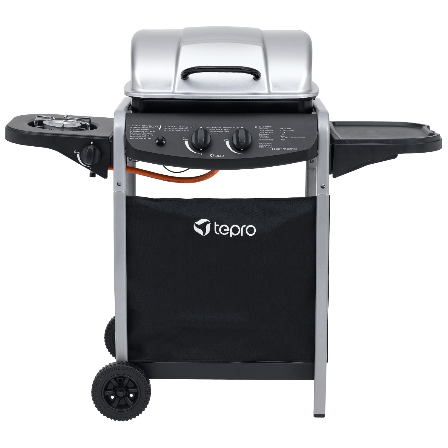 tepro Gasgrill Fremont 112 x 96,5 x 52 cm (B x H x T) Schwarz/Silber