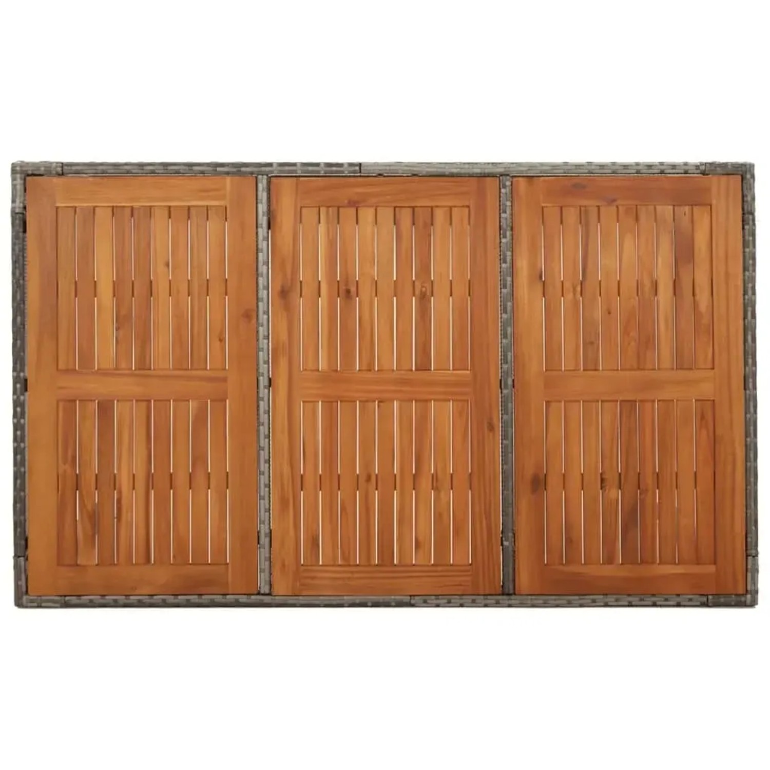 Tischplatte der vidaXL Garten-Essgruppe, 150x90 cm, Akazie/Rattan, für Gartenmöbel.