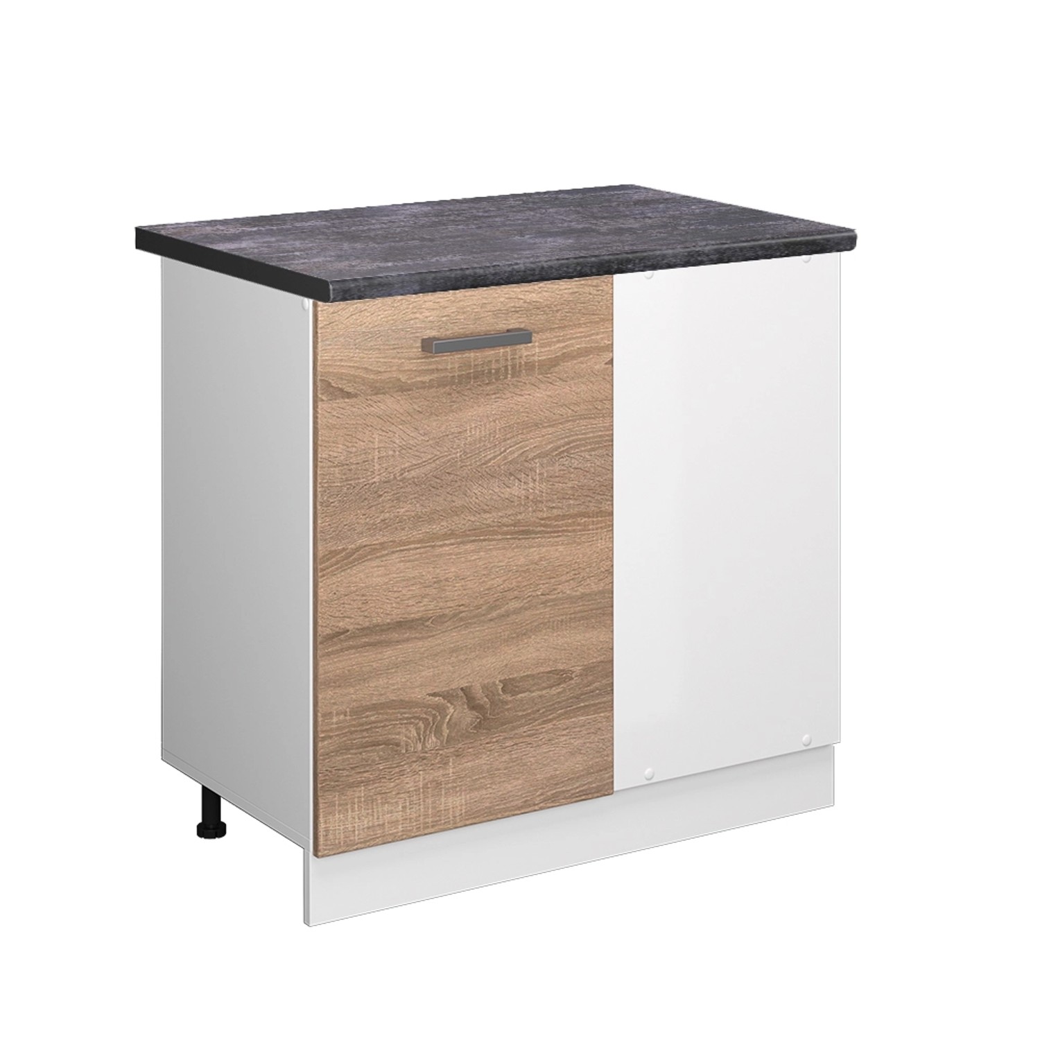 Vicco Eckunterschrank R-Line Küchen Eckschrank Sonoma/Weiß 86 cm AP Anthrazit