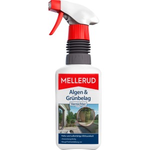 Mellerud Algen und Grünbelag Vernichter, 0,5 l Flasche mit Sprühkopf.