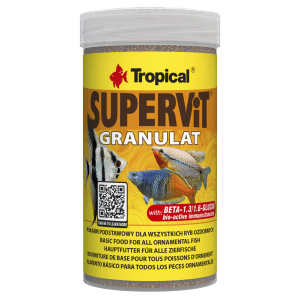 Tropical Supervit Granulat Fischfutter, 100ml Dose für Zierfische im Aquarium.