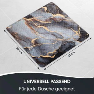 Sanilo Badematte Marmor Abstrakt, 53x53 cm, rutschfest für Dusche und Badewanne.