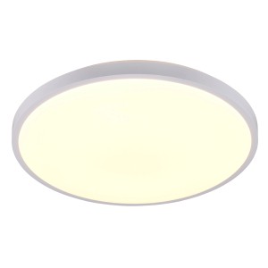 Weiße, runde LED-Deckenleuchte Slope, Ø 48,5 cm, für Wohn- und Schlafräume.