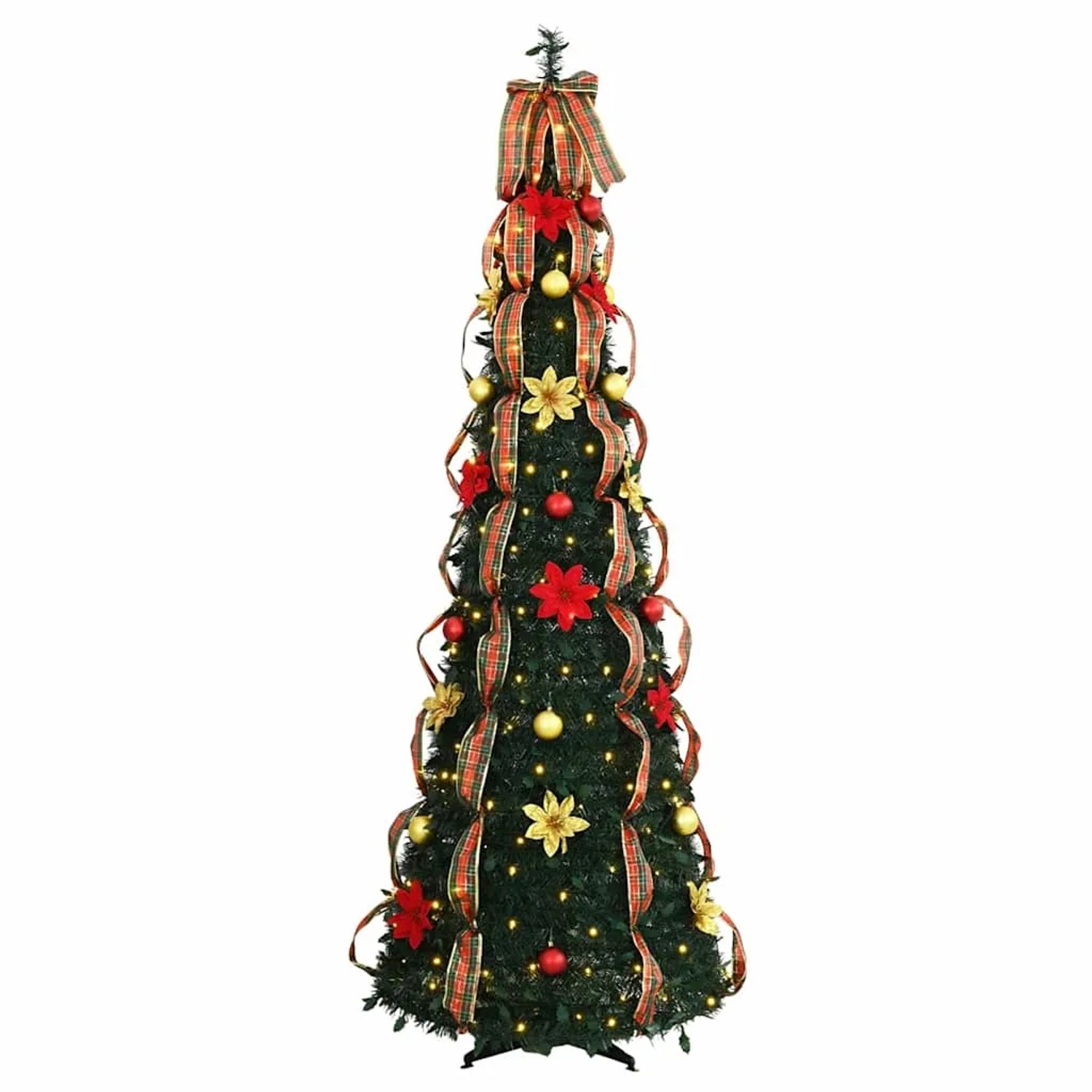 vidaXL Künstlicher Weihnachtsbaum mit 200 LEDs Grün 210 cm PVC 42018633