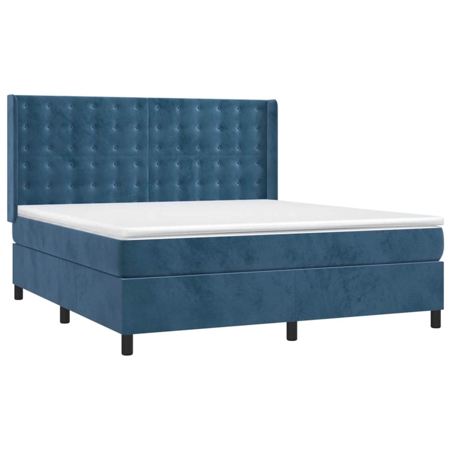 vidaXL Boxspringbett mit Matratze & LED Dunkelblau 160x200 cm Samt 3139815 günstig online kaufen