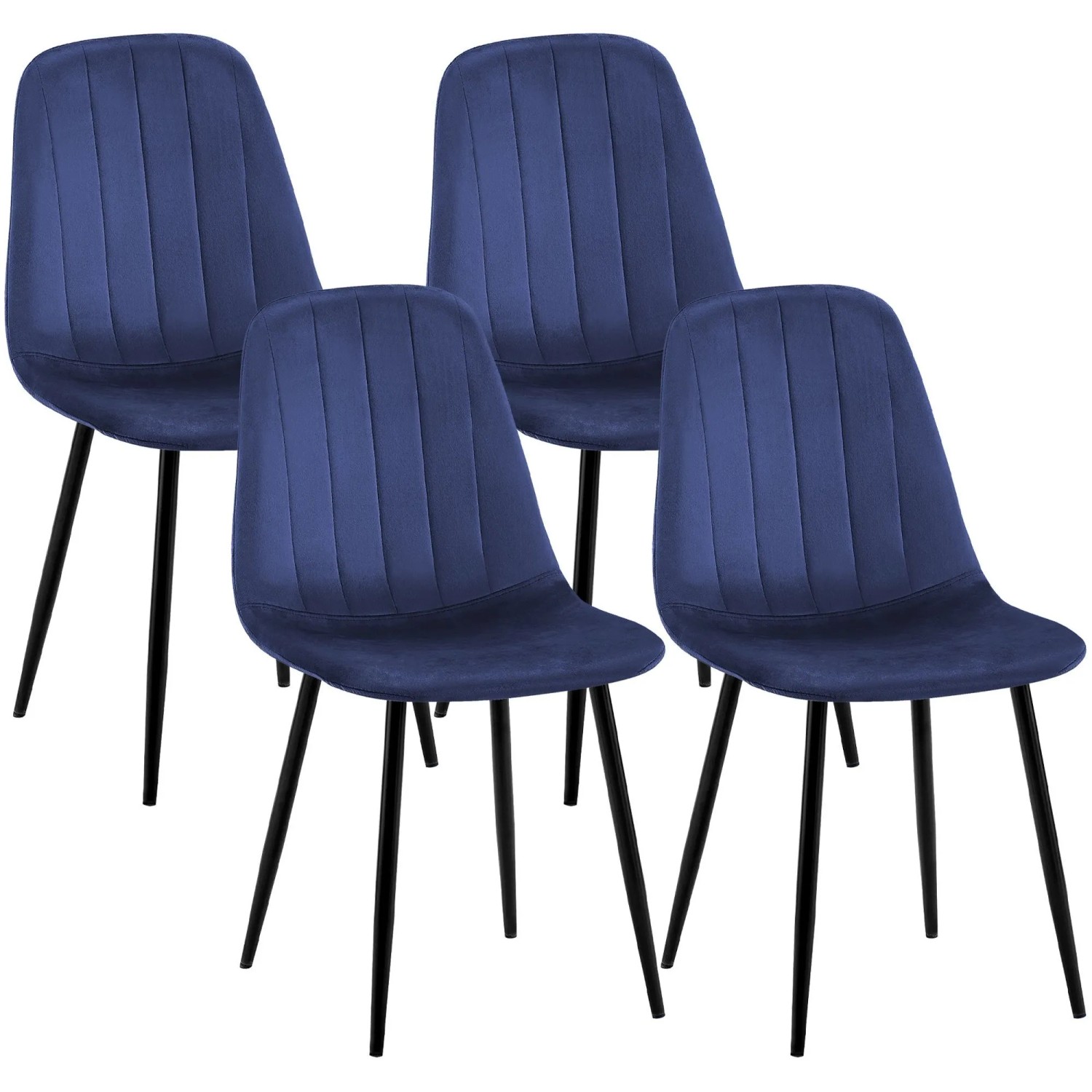 CLP 4er Set Esszimmerstühle Baxter Samt Blau