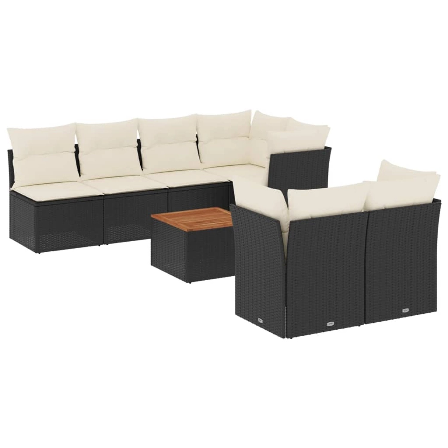vidaXL 8-Tlg Garten-Sofagarnitur mit Kissen Schwarz Poly Rattan 3255846 günstig online kaufen