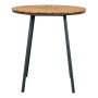 Runder Cafétisch Cleveland, Ø70cm, Teakholzplatte, schwarzes Gestell, ideal für Garten und Balkon.