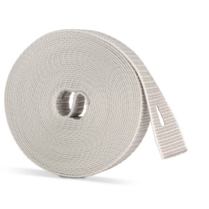 Grauer Bauheld Rollladengurt, 6m x 20mm, aufgerollt.
