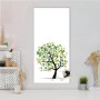 Weiße Magnettafel 37x78cm mit Laubzauberbaum-Motiv und Magneten. Wanddekoration für Büro und Zuhause.