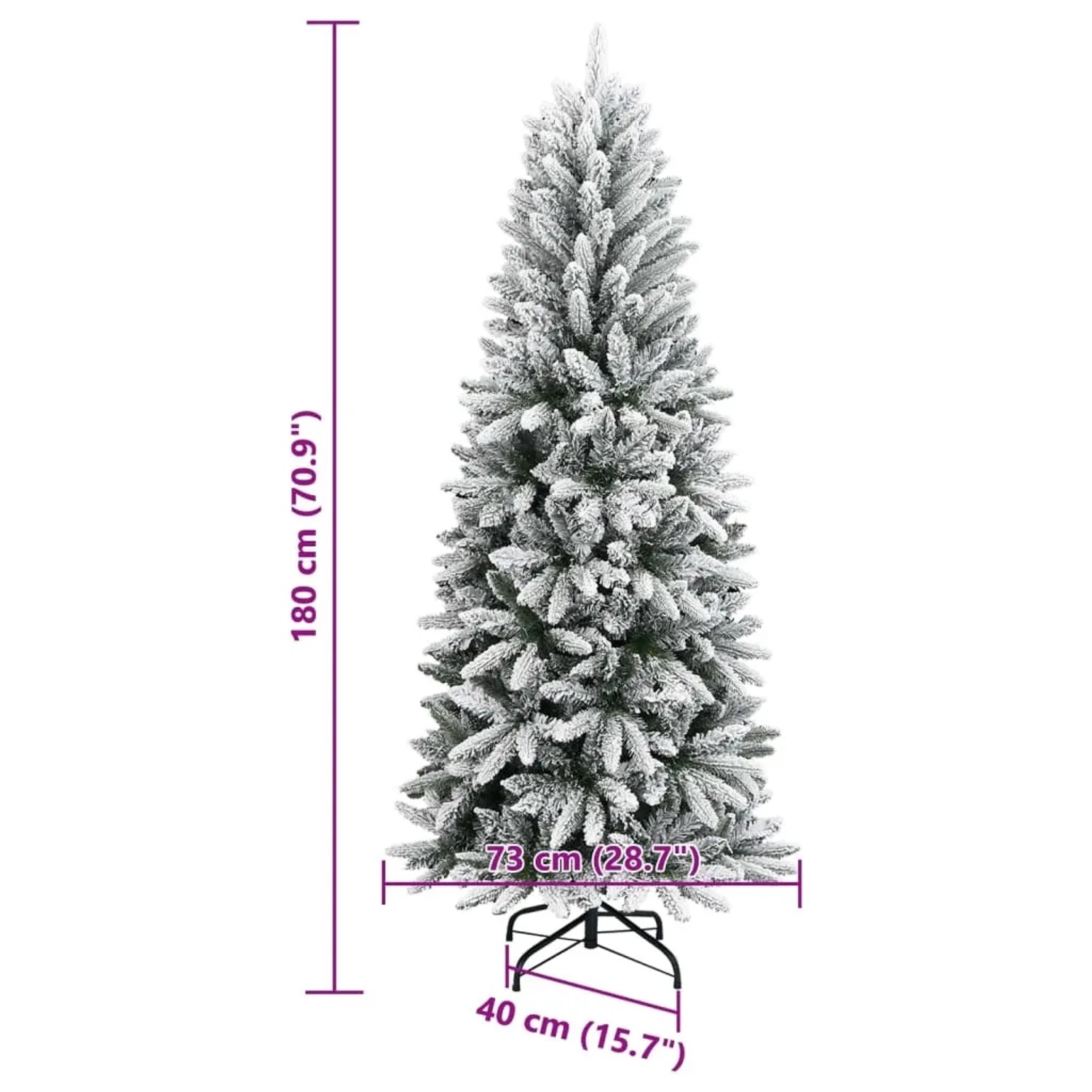 vidaXL Knstlicher Weihnachtsbaum Beschneit 180 cm PVC&PE kaufen bei OBI