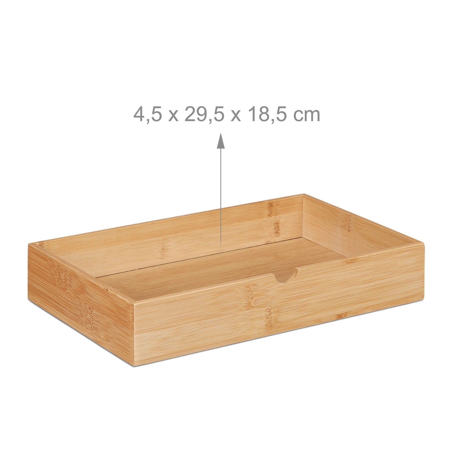 Relaxdays Schubladenbox Bambus MDF Weiß Natur 2 Fächer 14 cm x 33 cm x 21 cm 2,2 kg_5