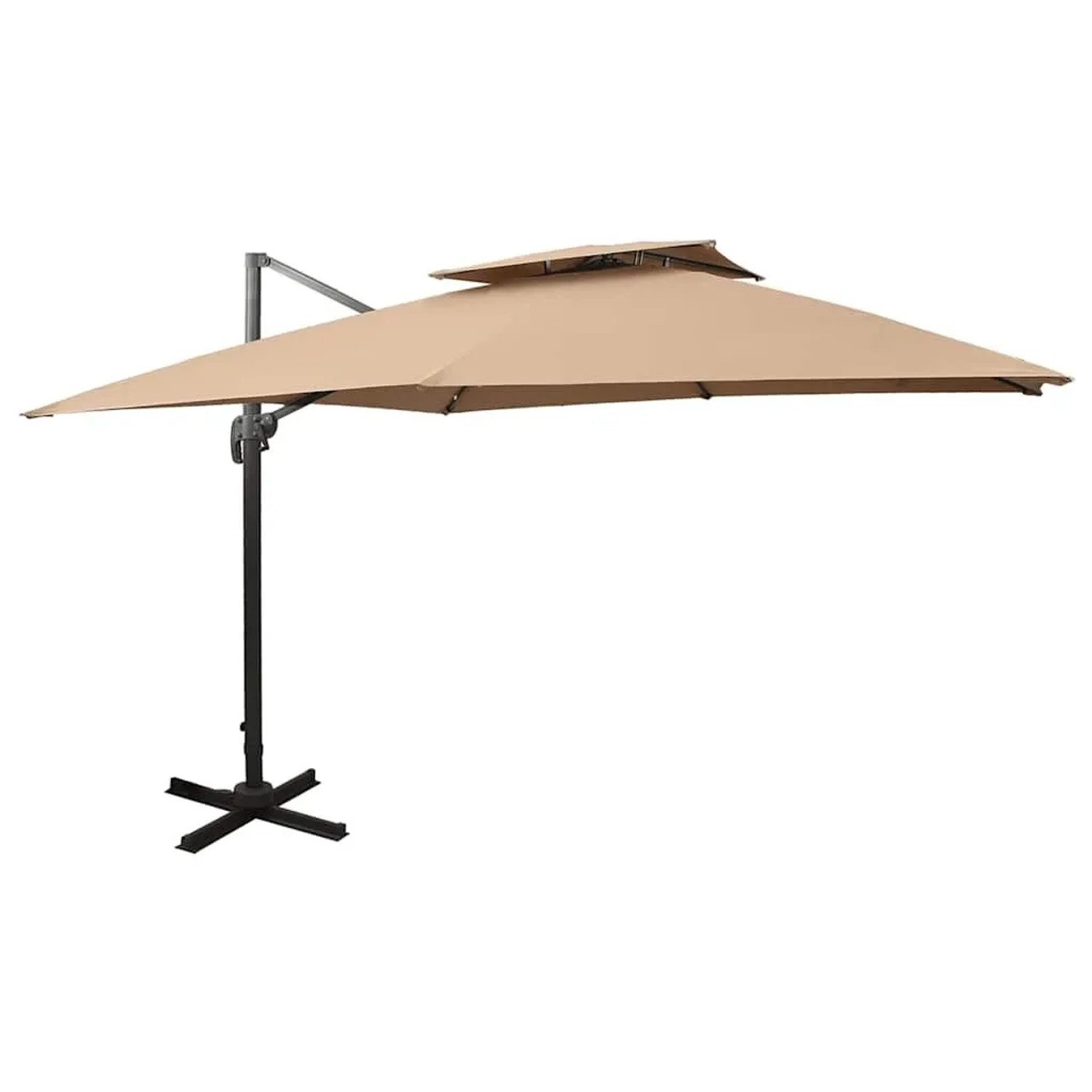vidaXL Ampelschirm mit Doppeldach 300 x 300 cm Taupe 312374