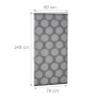 Graues Relaxdays Duschrollo (80x240 cm) mit Punktmuster, wasserabweisend für Dusche und Badewanne.