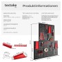 Tectake Werkzeuglochwand, fünfteilig, mit Haken und Halterungen, schwarz-rot, zur Werkzeugaufbewahrung.