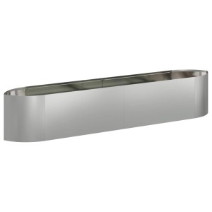 vidaXL Hochbeet aus verzinktem Stahl, silberfarben, langes Metall-Pflanzgefäß für den Garten.