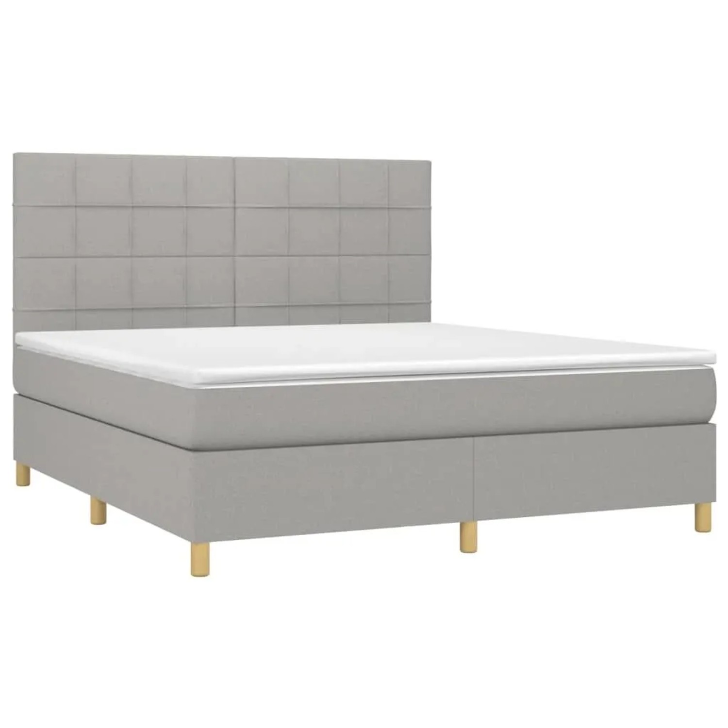 vidaXL Boxspringbett mit Matratze & LED Hellgrau 160x200 cm Stoff 3135445 günstig online kaufen