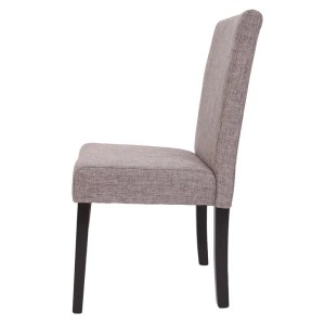 CHEFGASTRO Esszimmerstuhl 4er-Set Klassisch & Zeitlos 90x43x56cm Sitzhöhe 45cm Textil Dunkle Beine Grau
