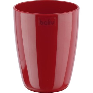 Roter Zahnputzbecher von baliv aus glänzendem Kunststoff.