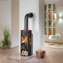 Justus Kaminofen Mino Trios 2.0, Stahl schwarz, Abdeckplatte Bordeaux, 5 kW. Gemütliche Atmosphäre für Ihr Zuhause.