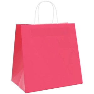 vidaXL Papiertragetaschen 250 Stk mit Henkeln Rosa 54x15x49 cm 4101682