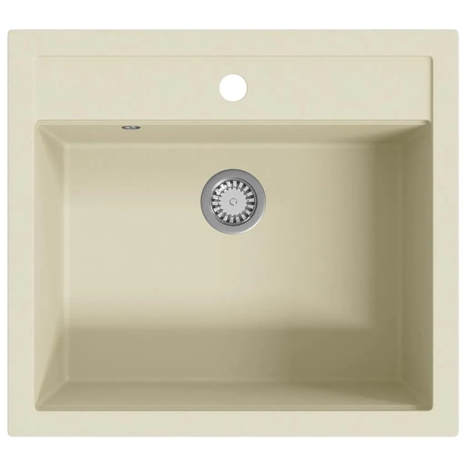 vidaXL Granitspüle Einzelbecken Beige 144862