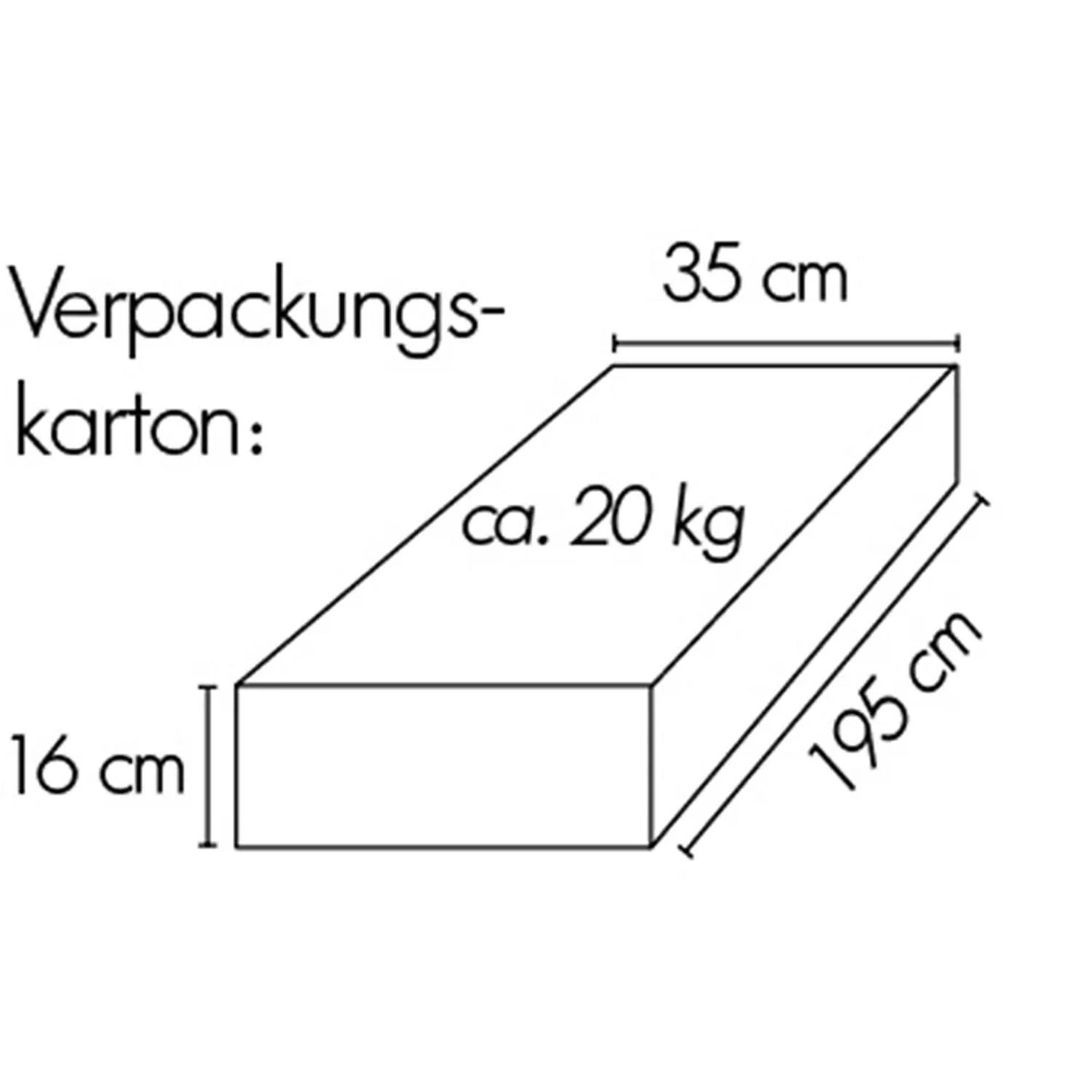 Verpackungskarton mit Maßangaben für Schneider Ampelschirm Rhodos Junior