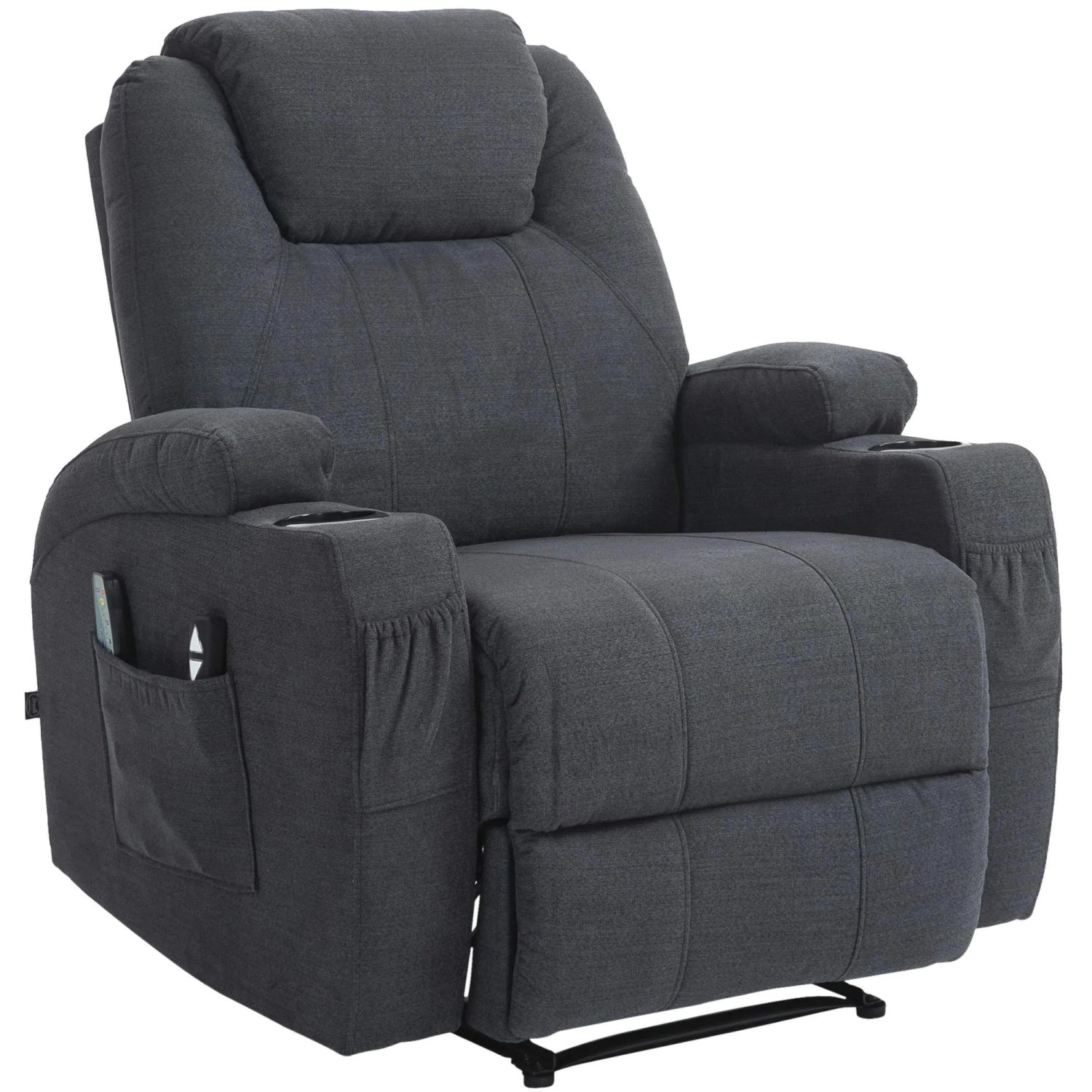 DELUKE Lounger Sessel PORTO Stoff Dunkelgrau 83x94x105cm Loungesessel Wohnzimmer Bequem Lounger Clubsessel Sofa Hotelsessel