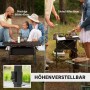 Outsunny Campingtisch aus Aluminium, höhenverstellbar mit Aufbewahrungskorb, ideal für Camping & Outdoor.
