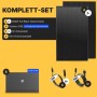 Solakon Balkonkraftwerk 1000W Komplettset: 2 schwarze Solarmodule, Speicher, Wechselrichter und Kabel.