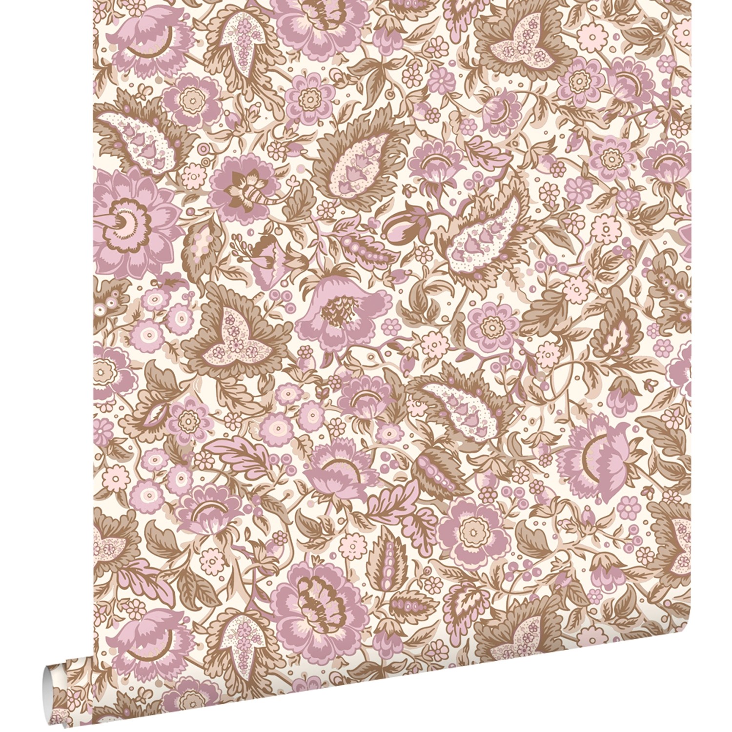 ESTAhome Tapete Blumenmuster Braun und Lila 50 x 900 cm günstig online kaufen