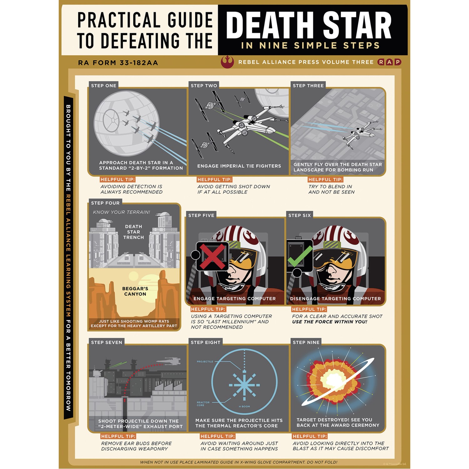 Komar Wandbild Star Wars Death Star Defeating Guide 30 cm x 40 cm Grau günstig online kaufen