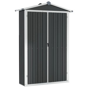 VidaXL Gerätehaus, anthrazitfarben, aus verzinktem Stahl, mit Doppeltür. Ideal zur Aufbewahrung im Garten.