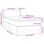 Skizze Boxspringbett hellgrau, 90x190 cm, mit Matratze und Kopfteil, Maße
