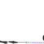 Globo LED-Solarlichterkette, bunt, 3 m, aus Kunststoff, schwarz, mit Solarpanel und aufgerolltem Band.