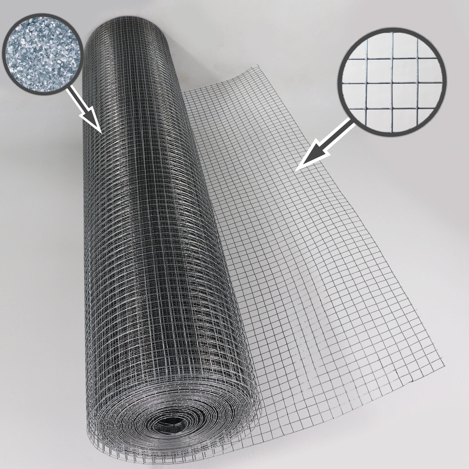 Aquagart Volierendraht, 90m x 1m, 12mm Maschen, feuerverzinkt, als Rolle