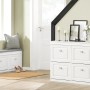 SoBuy Schuhbank FSR64-W mit 2 Klappen, Schuhkipper aus weißem MDF, 104cm breit.