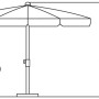 Skizze Schneider Balkonschirm Locarno, Ø 200 cm, Maße und Details zum Sonnenschirm.