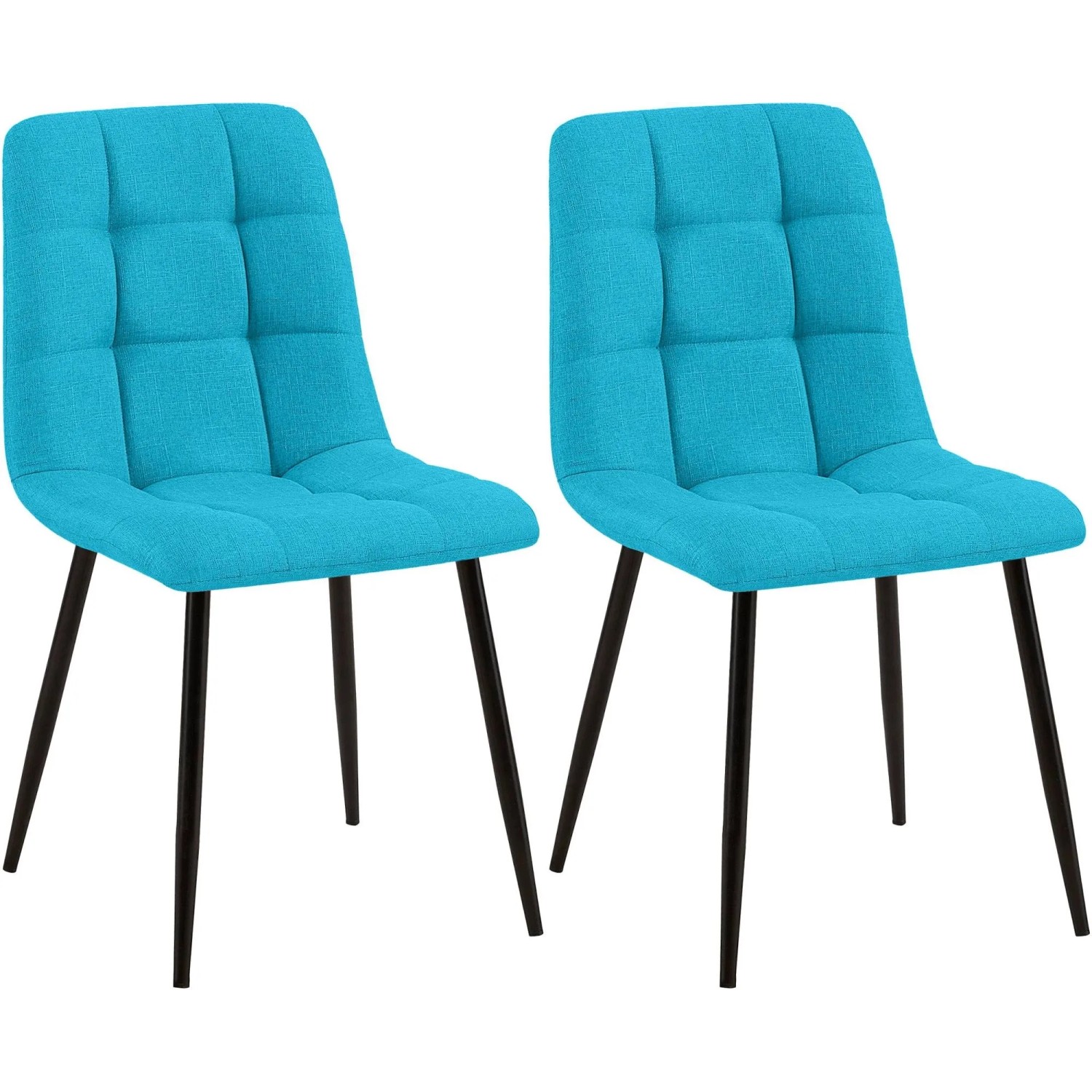 DELUKE 2er Set Esszimmerstuhl FIGAD Stoff Türkis 45x55x84cm Essstühle Esszimmerstühle Küchenstühle Wohnzimmerstühle