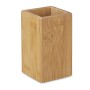 Relaxdays Zahnputzbecher Bambus Natur Beschichtet 11 cm x 6,5 cm x 6,5 cm 130 g