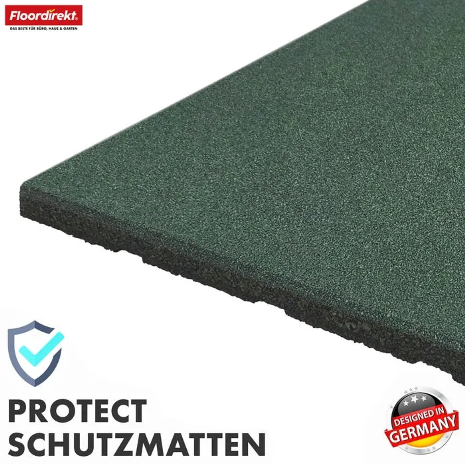 Floordirekt Fallschutzmatte Elastikmatte Fallschutzplatte mit Drainage 50 x 50 x 2,5 cm Grün_7