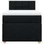 Schwarzes vidaXL Boxspringbett 90x200 cm mit Matratze und Kopfteil.