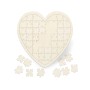 Relaxdays Herzpuzzle Holz Natur Beschriftbar 49 Teile 45 cm x 45 cm x 0,6 cm 390 g