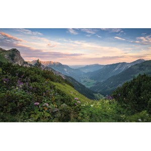 Vlies Fototapete mit Berglandschaft im Naturpark Allgäuer Hochalpen.
