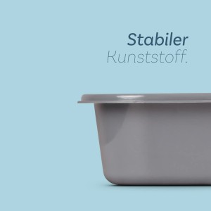 Grauer ProHome Besteckkasten (33,5x26cm) aus Kunststoff für Schubladen.