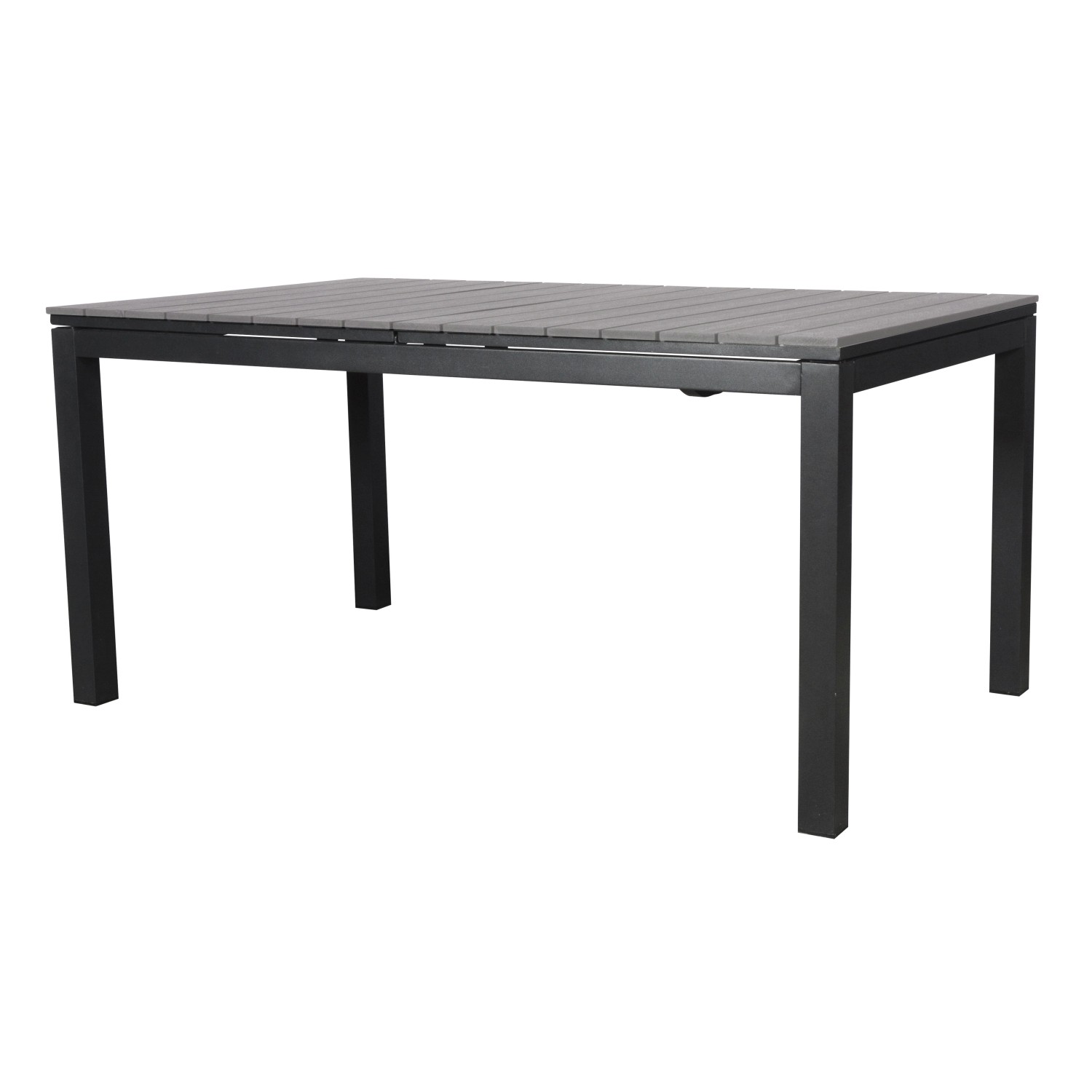 ebuy24 Dory Gartentisch mit  2 Zusatzplatten L 160x260 cm Schwarz Grau günstig online kaufen