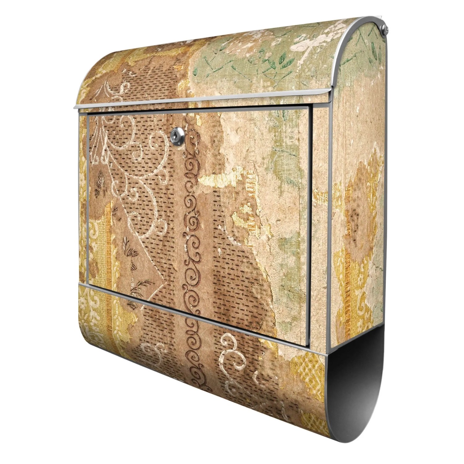 Banjado Design Briefkasten Silber Pulverbeschichtet 39x47x14cm 2 Schlüssel günstig online kaufen